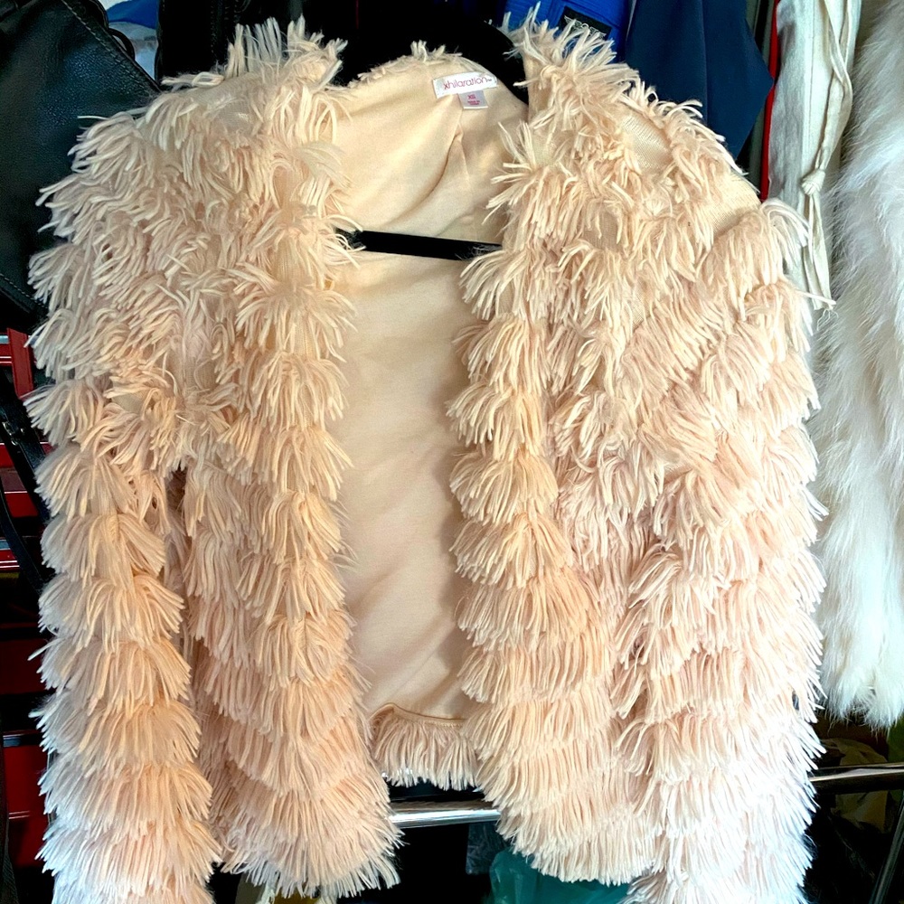Cream fuzzy jacket